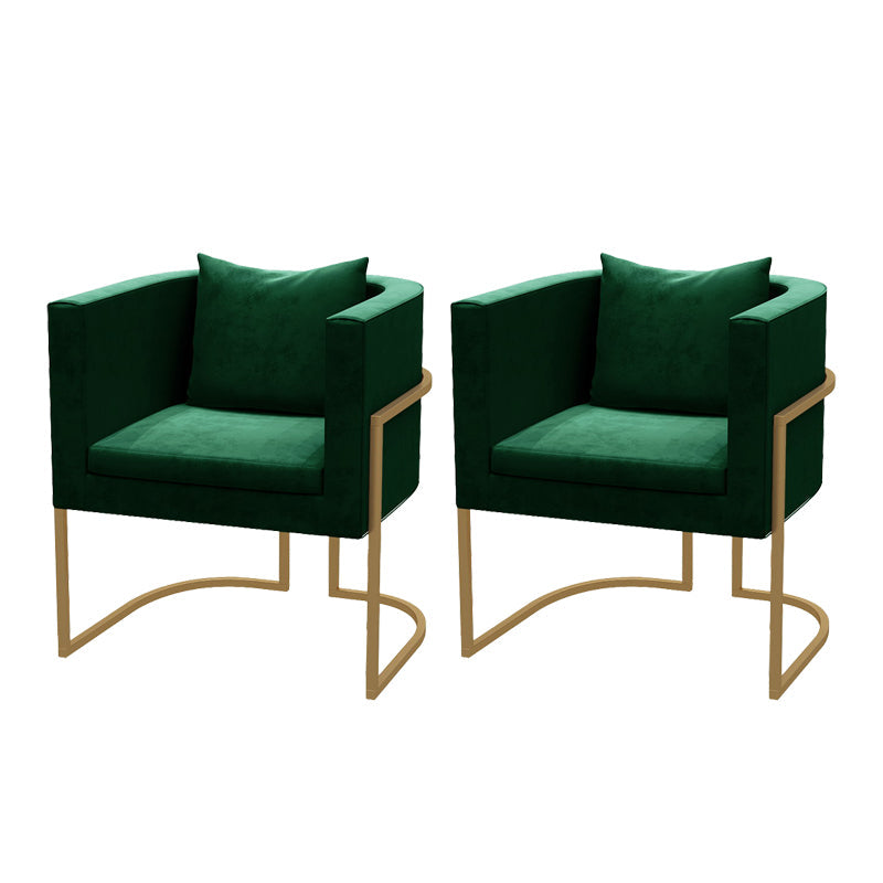 Modern Parsons Arm Chair Velvet Gold Base Dining Chair for Dining Room Green 2 Piece Set Clearhalo 'Dining Chairs' 'Dining Tables & Seating' 'dining_chair' 'furn' 'furn_dining_chair' 'Furniture' 'Kitchen & Dining Furniture' 6530890