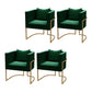 Modern Parsons Arm Chair Velvet Gold Base Dining Chair for Dining Room Green 4 Piece Set Clearhalo 'Dining Chairs' 'Dining Tables & Seating' 'dining_chair' 'furn' 'furn_dining_chair' 'Furniture' 'Kitchen & Dining Furniture' 6530891