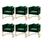 Modern Parsons Arm Chair Velvet Gold Base Dining Chair for Dining Room Green 6 Piece Set Clearhalo 'Dining Chairs' 'Dining Tables & Seating' 'dining_chair' 'furn' 'furn_dining_chair' 'Furniture' 'Kitchen & Dining Furniture' 6530892