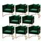 Modern Parsons Arm Chair Velvet Gold Base Dining Chair for Dining Room Green 8 Piece Set Clearhalo 'Dining Chairs' 'Dining Tables & Seating' 'dining_chair' 'furn' 'furn_dining_chair' 'Furniture' 'Kitchen & Dining Furniture' 6530893