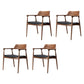 Solid Wood Side Dining Chair Open Back PU Leather Arm Chair for Home 4 Piece Set Clearhalo 'Dining Chairs' 'Dining Tables & Seating' 'dining_chair' 'furn' 'furn_dining_chair' 'Furniture' 'Kitchen & Dining Furniture' 6530897