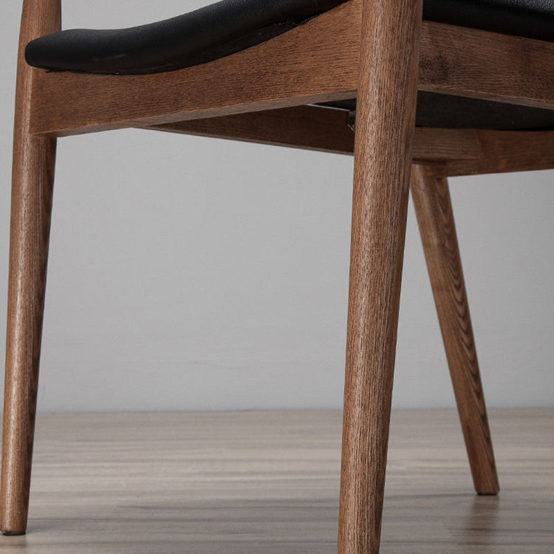 Solid Wood Side Dining Chair Open Back PU Leather Arm Chair for Home Clearhalo 'Dining Chairs' 'Dining Tables & Seating' 'dining_chair' 'furn' 'furn_dining_chair' 'Furniture' 'Kitchen & Dining Furniture' 6530906