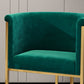 Parsons Arm Chaise Velvet Gold Base Dining Chair pour salle à manger