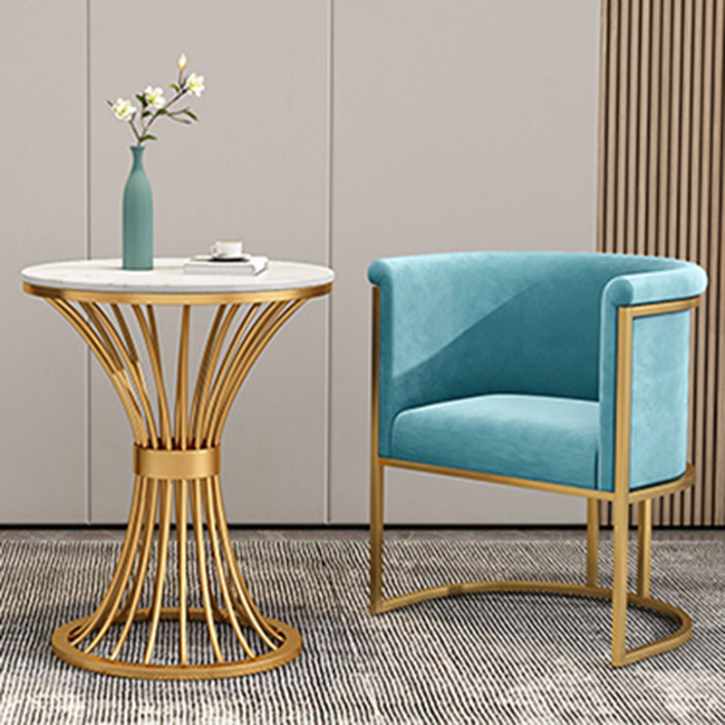 Parsons Arm Chaise Velvet Gold Base Dining Chair pour salle à manger