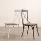 Industrial Cross Back Side Chair Metal Dining Armless Indoor Chair