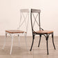 Industrial Cross Back Side Chair Metal Dining Armless Indoor Chair