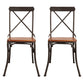 Industrial Cross Back Side Chair Metal Dining Armless Indoor Chair