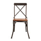 Industrial Cross Back Side Chair Metal Dining Armless Indoor Chair