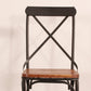 Industrial Cross Back Side Chair Metal Dining Armless Indoor Chair