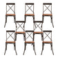 Industrial Cross Back Side Chair Metal Dining Armless Indoor Chair
