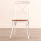 Industrial Cross Back Side Chair Metal Dining Armless Indoor Chair