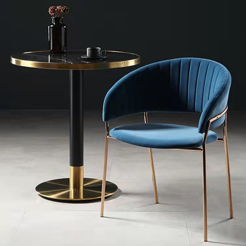 Sedia da pranzo glam a casa cucina in velluto imbottito sedia a braccio posteriore