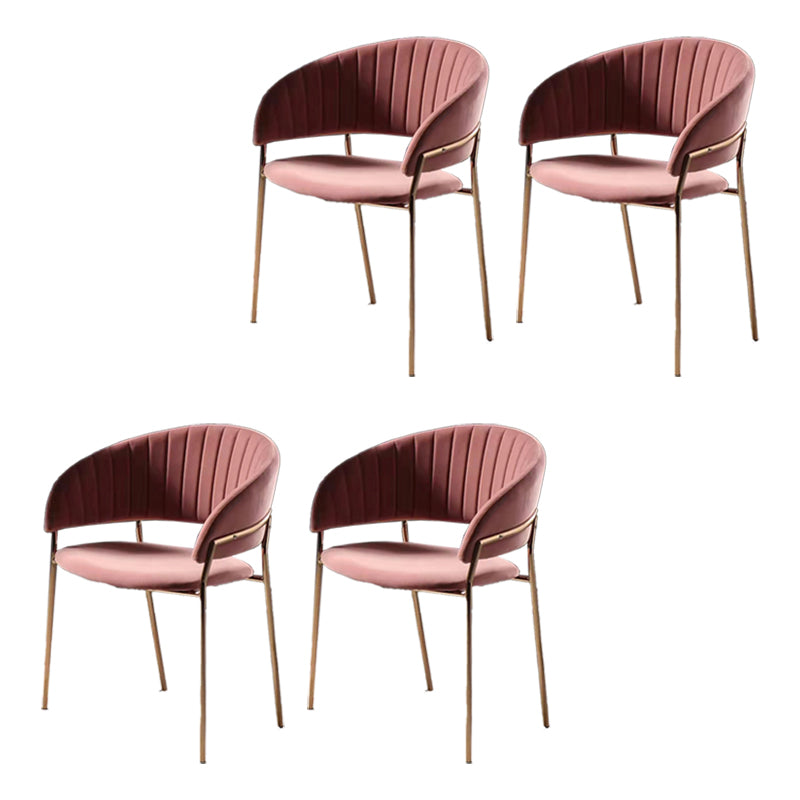 Sedia da pranzo glam a casa cucina in velluto imbottito sedia a braccio posteriore