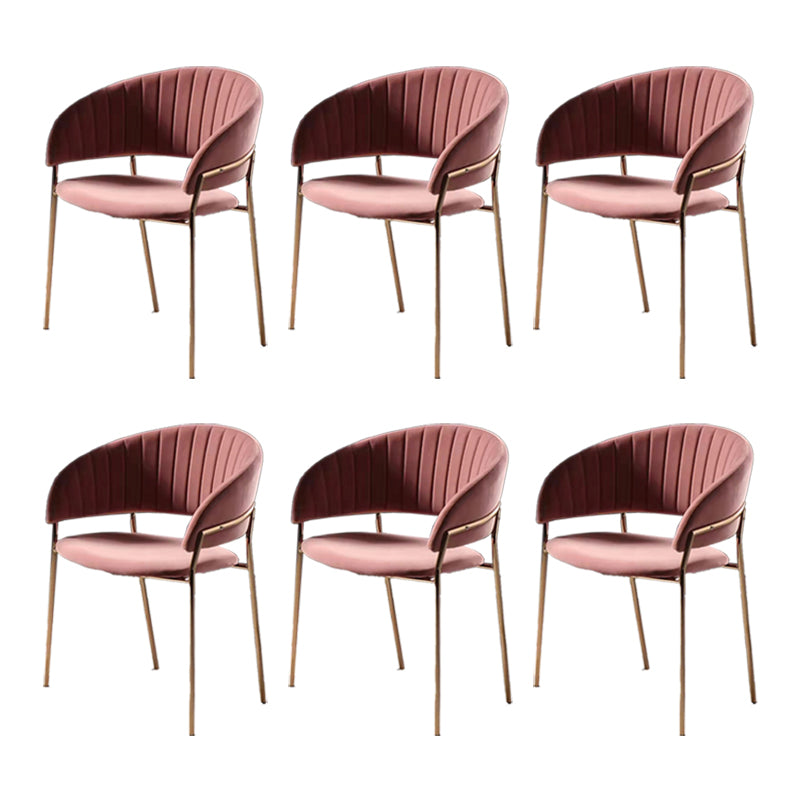 Sedia da pranzo glam a casa cucina in velluto imbottito sedia a braccio posteriore
