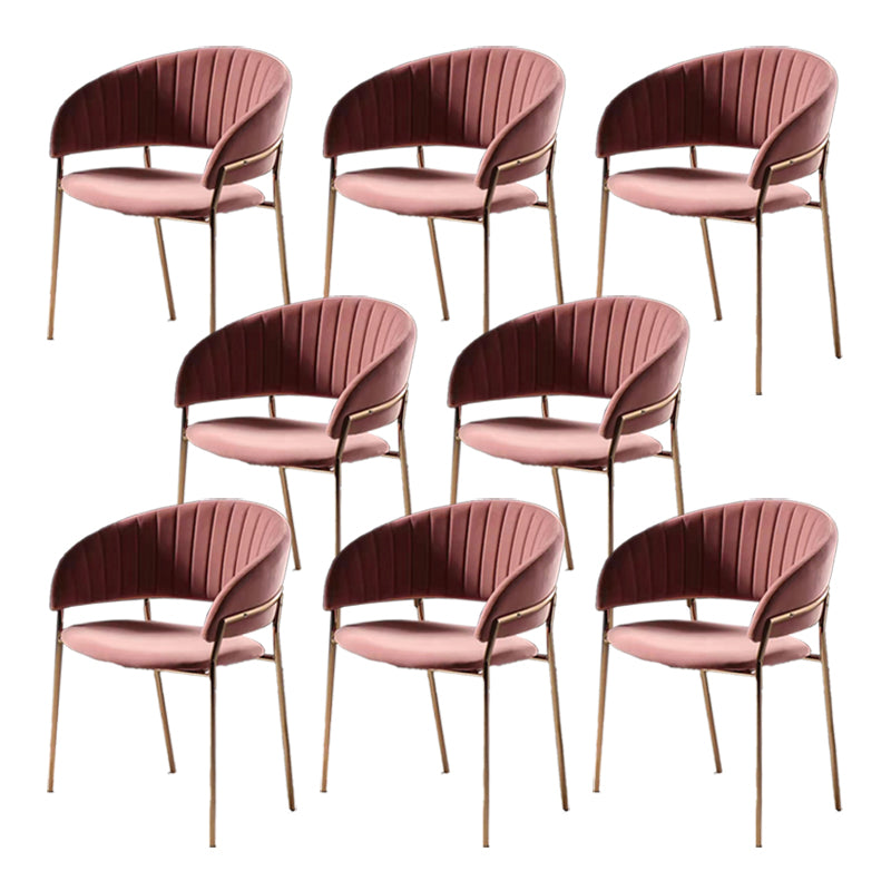 Sedia da pranzo glam a casa cucina in velluto imbottito sedia a braccio posteriore