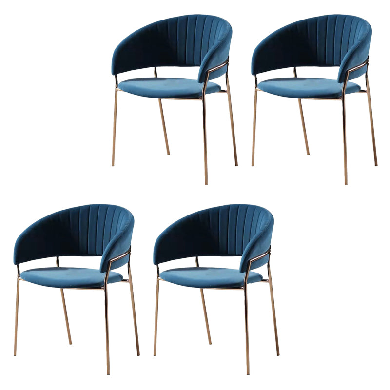 Sedia da pranzo glam a casa cucina in velluto imbottito sedia a braccio posteriore