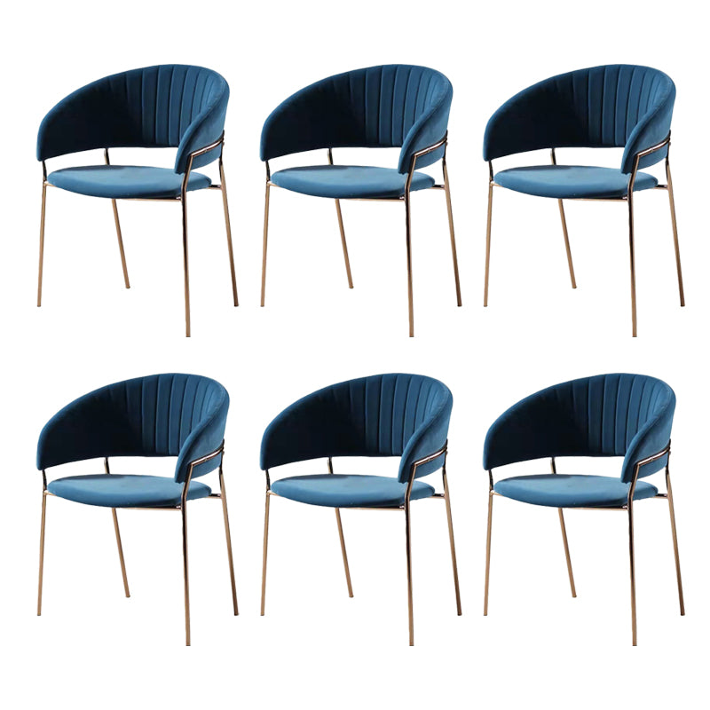 Sedia da pranzo glam a casa cucina in velluto imbottito sedia a braccio posteriore