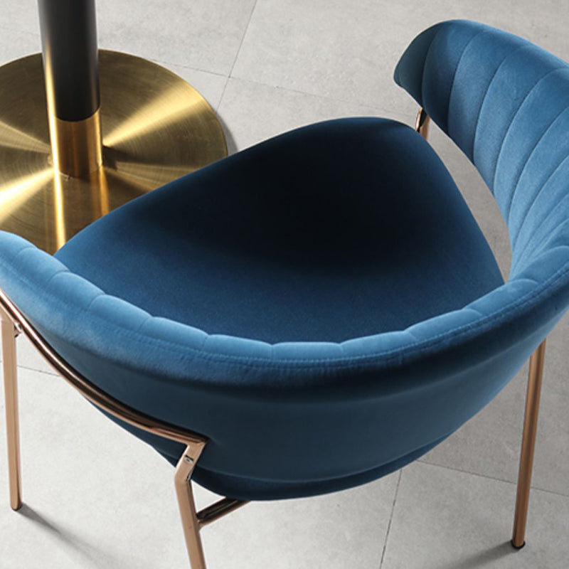 Sedia da pranzo glam a casa cucina in velluto imbottito sedia a braccio posteriore