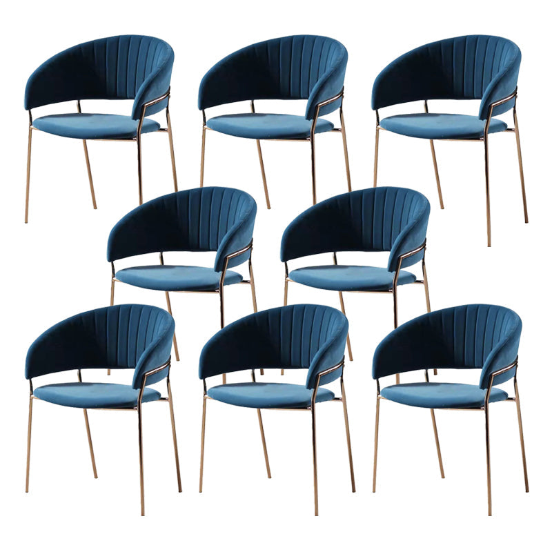 Sedia da pranzo glam a casa cucina in velluto imbottito sedia a braccio posteriore