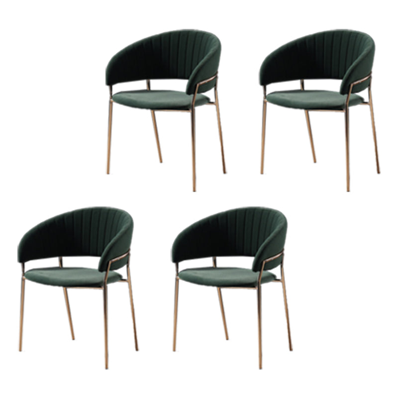 Sedia da pranzo glam a casa cucina in velluto imbottito sedia a braccio posteriore