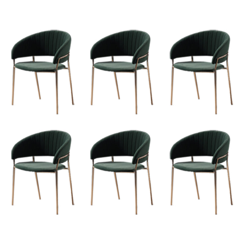 Sedia da pranzo glam a casa cucina in velluto imbottito sedia a braccio posteriore