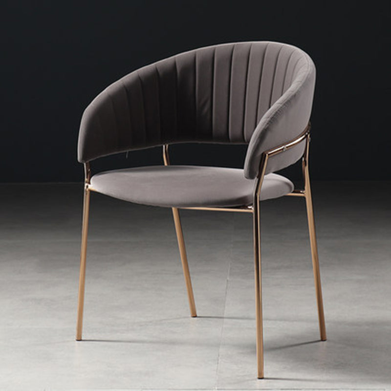 Sedia da pranzo glam a casa cucina in velluto imbottito sedia a braccio posteriore
