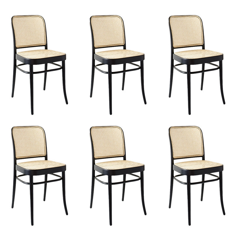 Modern Style Chair Solid Wood Open Back Dining Chair for Home Black 6 Piece Set Clearhalo 'Dining Chairs' 'Dining Tables & Seating' 'dining_chair' 'furn' 'furn_dining_chair' 'Furniture' 'Kitchen & Dining Furniture' 6531079