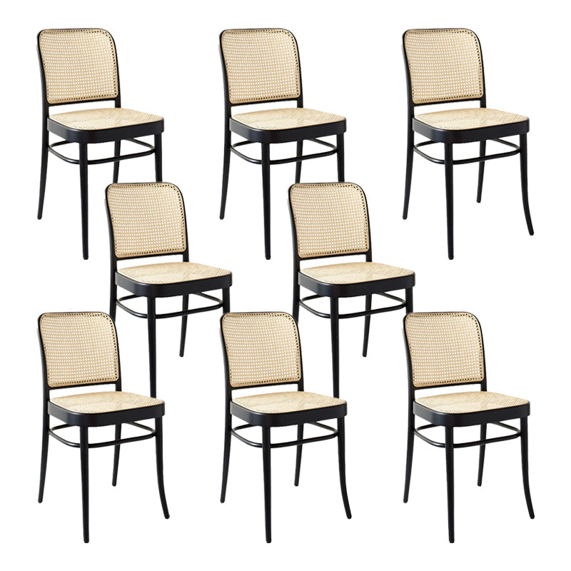 Modern Style Chair Solid Wood Open Back Dining Chair for Home Black 8 Piece Set Clearhalo 'Dining Chairs' 'Dining Tables & Seating' 'dining_chair' 'furn' 'furn_dining_chair' 'Furniture' 'Kitchen & Dining Furniture' 6531080