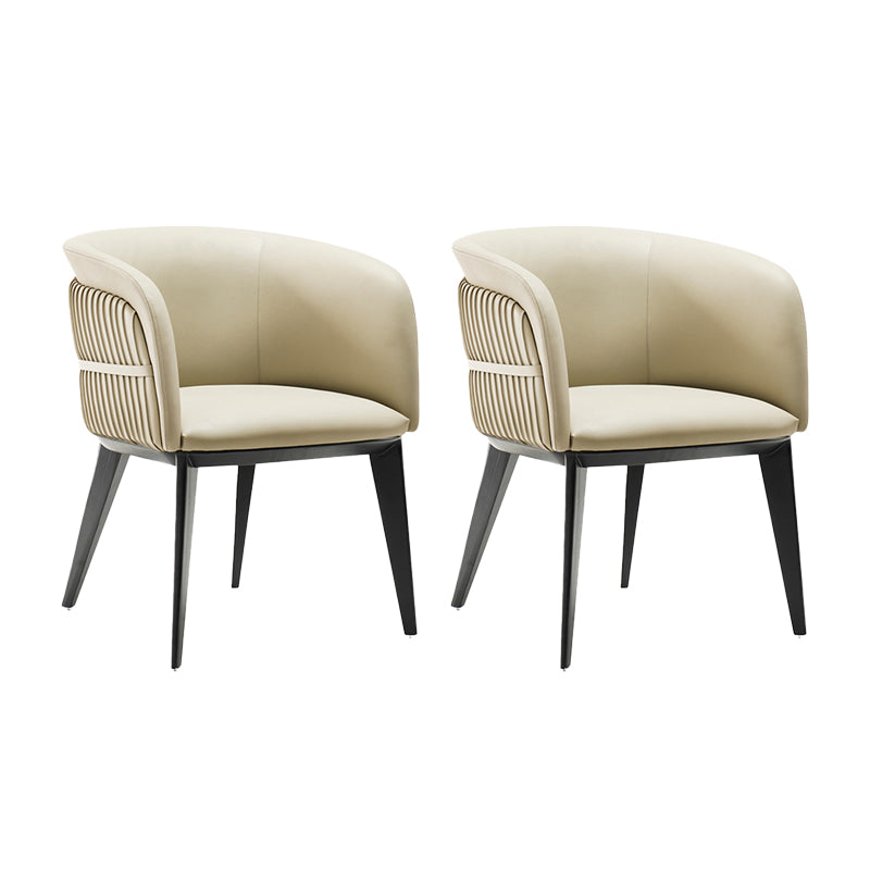 パーソンズアームチェア革製の木製ベースダイニングチェアダイニングルーム