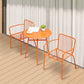 Industrial Patio Dining Side Chair Metal Slat Back Arm Chair