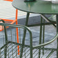 Industrial Patio Dining Side Chair Metal Slat Back Arm Chair