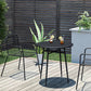 Industrial Patio Dining Side Chair Metal Slat Back Arm Chair