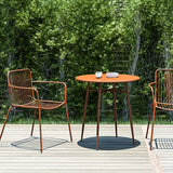 Industrial Patio Dining Side Chair Metal Slat Back Arm Chair