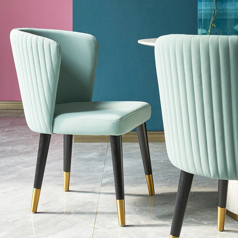 Parsons Glam Side Chair Velvet Wooden Base Dining Chair for Dining Room