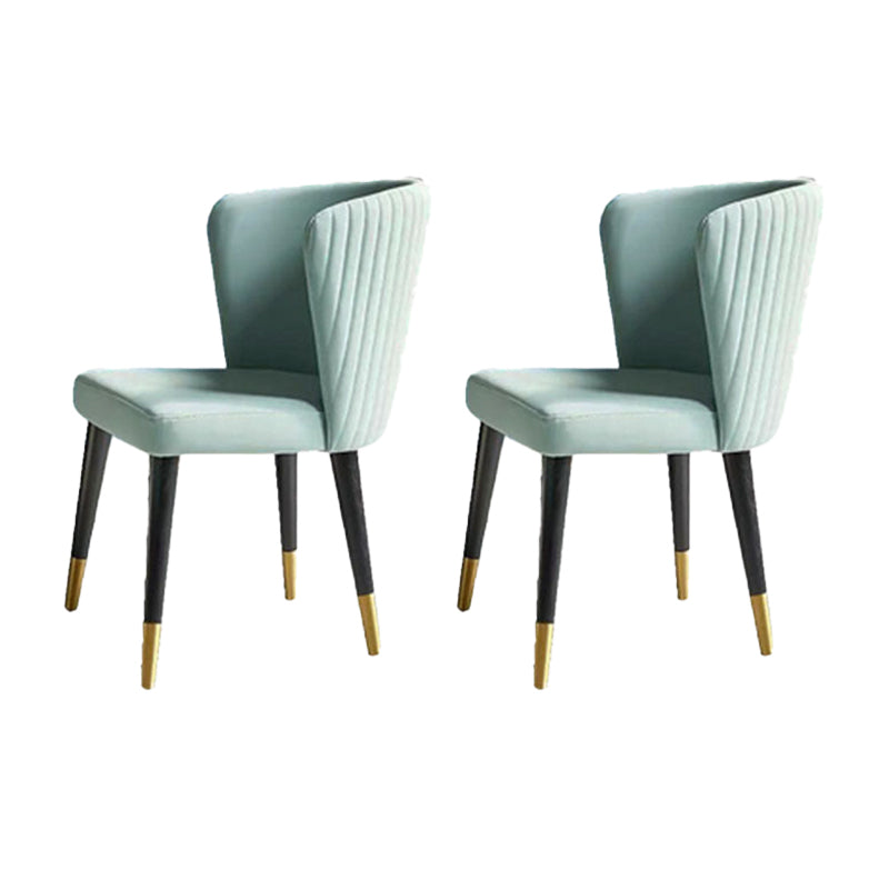 Parsons Glam Side Chair Velvet Wooden Base Dining Chair for Dining Room