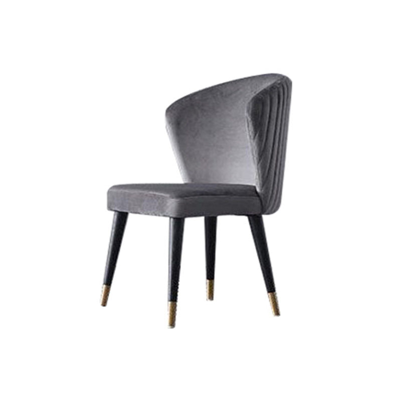 Parsons Glam Side Chair Velvet Wooden Base Dining Chair for Dining Room