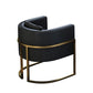 Parsons Arm Chair Leather Indoor Dining Chair with Gold Frame Black 1 Piece Clearhalo 'Dining Chairs' 'Dining Tables & Seating' 'dining_chair' 'furn' 'furn_dining_chair' 'Furniture' 'Kitchen & Dining Furniture' 6531241