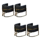 Parsons Arm Chair Leather Indoor Dining Chair with Gold Frame Black 4 Piece Set Clearhalo 'Dining Chairs' 'Dining Tables & Seating' 'dining_chair' 'furn' 'furn_dining_chair' 'Furniture' 'Kitchen & Dining Furniture' 6531244