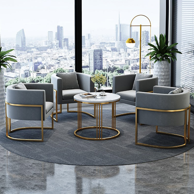 Parsons Arm Chair Leather Indoor Dining Chair with Gold Frame Clearhalo 'Dining Chairs' 'Dining Tables & Seating' 'dining_chair' 'furn' 'furn_dining_chair' 'Furniture' 'Kitchen & Dining Furniture' 6531245