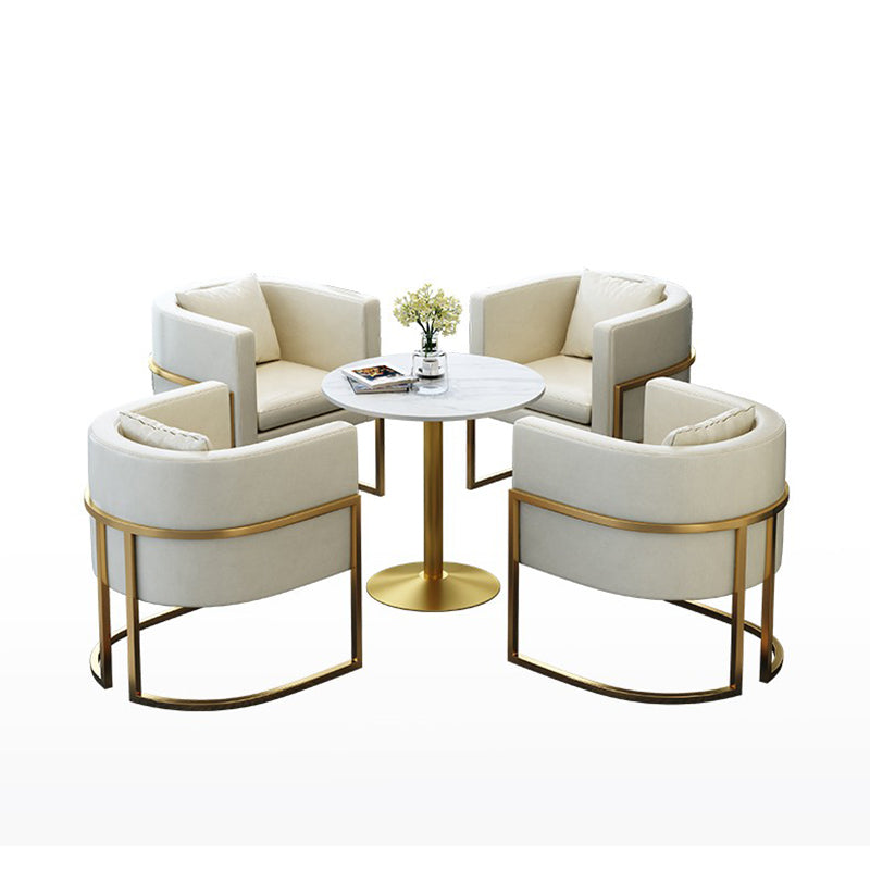Parsons Arm Chair Leather Indoor Dining Chair with Gold Frame Clearhalo 'Dining Chairs' 'Dining Tables & Seating' 'dining_chair' 'furn' 'furn_dining_chair' 'Furniture' 'Kitchen & Dining Furniture' 6531248