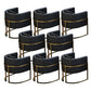 Parsons Arm Chair Leather Indoor Dining Chair with Gold Frame Black 8 Piece Set Clearhalo 'Dining Chairs' 'Dining Tables & Seating' 'dining_chair' 'furn' 'furn_dining_chair' 'Furniture' 'Kitchen & Dining Furniture' 6531249