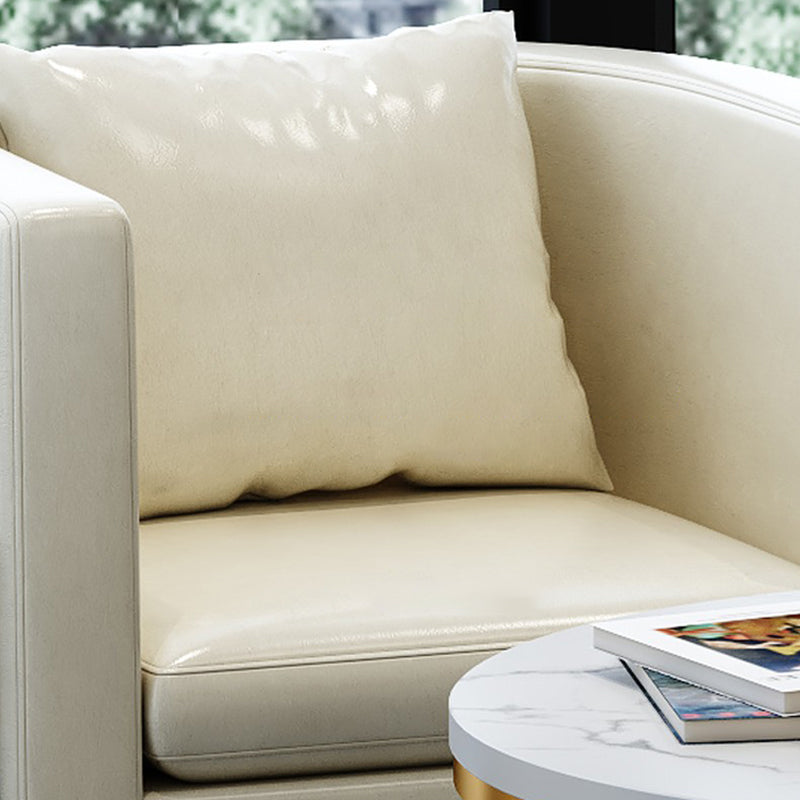 Parsons Arm Chair Leather Indoor Dining Chair with Gold Frame Clearhalo 'Dining Chairs' 'Dining Tables & Seating' 'dining_chair' 'furn' 'furn_dining_chair' 'Furniture' 'Kitchen & Dining Furniture' 6531250