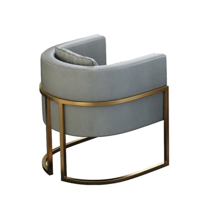 Parsons Arm Chair Leather Indoor Dining Chair with Gold Frame Grey 1 Piece Clearhalo 'Dining Chairs' 'Dining Tables & Seating' 'dining_chair' 'furn' 'furn_dining_chair' 'Furniture' 'Kitchen & Dining Furniture' 6531251