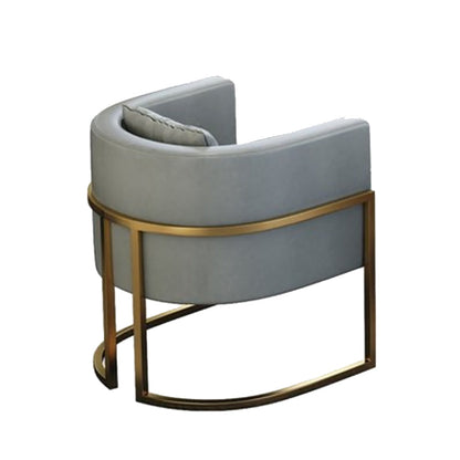 Parsons Arm Chair Leather Indoor Dining Chair with Gold Frame Grey 1 Piece Clearhalo 'Dining Chairs' 'Dining Tables & Seating' 'dining_chair' 'furn' 'furn_dining_chair' 'Furniture' 'Kitchen & Dining Furniture' 6531251