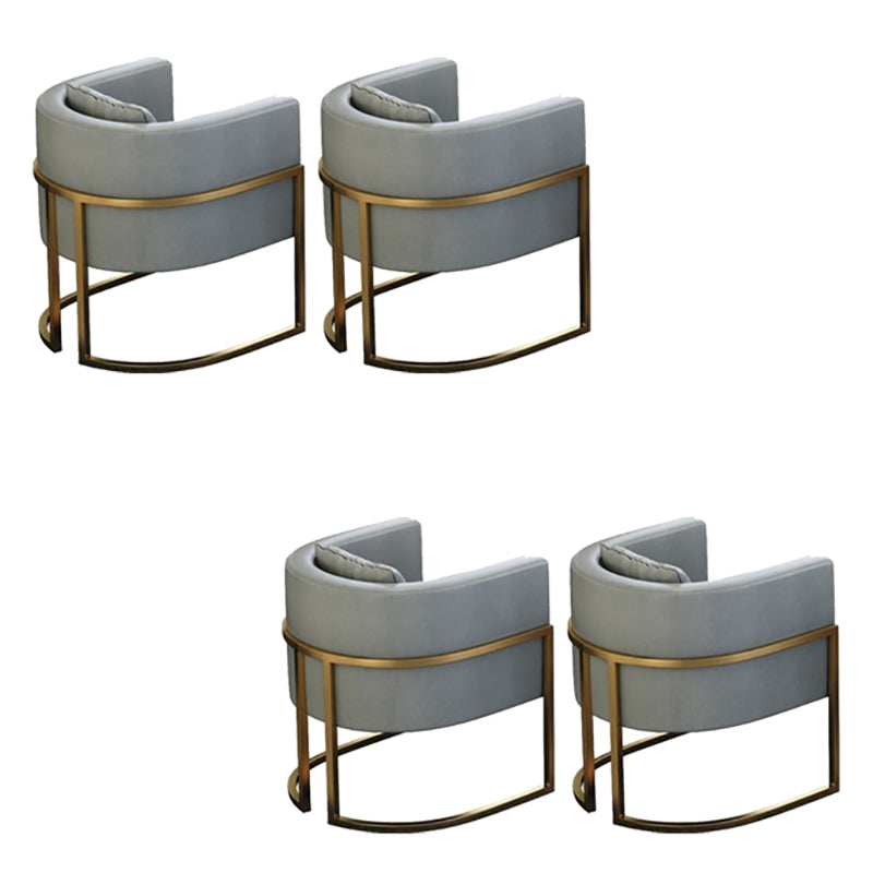 Parsons Arm Chair Leather Indoor Dining Chair with Gold Frame Grey 4 Piece Set Clearhalo 'Dining Chairs' 'Dining Tables & Seating' 'dining_chair' 'furn' 'furn_dining_chair' 'Furniture' 'Kitchen & Dining Furniture' 6531254