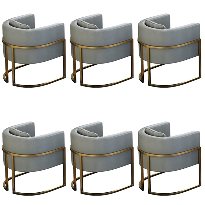 Parsons Arm Chair Leather Indoor Dining Chair with Gold Frame Grey 6 Piece Set Clearhalo 'Dining Chairs' 'Dining Tables & Seating' 'dining_chair' 'furn' 'furn_dining_chair' 'Furniture' 'Kitchen & Dining Furniture' 6531255
