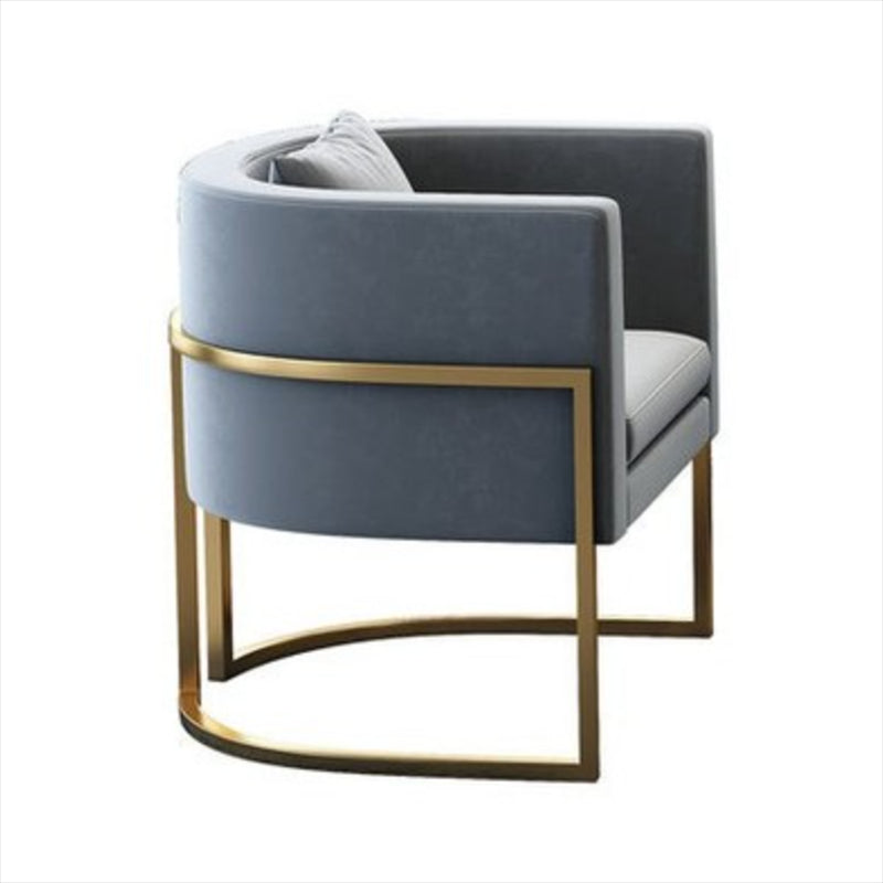 Parsons Arm Chair Leather Indoor Dining Chair with Gold Frame Light Gray 1 Piece Clearhalo 'Dining Chairs' 'Dining Tables & Seating' 'dining_chair' 'furn' 'furn_dining_chair' 'Furniture' 'Kitchen & Dining Furniture' 6531257