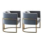Parsons Arm Chair Leather Indoor Dining Chair with Gold Frame Light Gray 2 Piece Set Clearhalo 'Dining Chairs' 'Dining Tables & Seating' 'dining_chair' 'furn' 'furn_dining_chair' 'Furniture' 'Kitchen & Dining Furniture' 6531258
