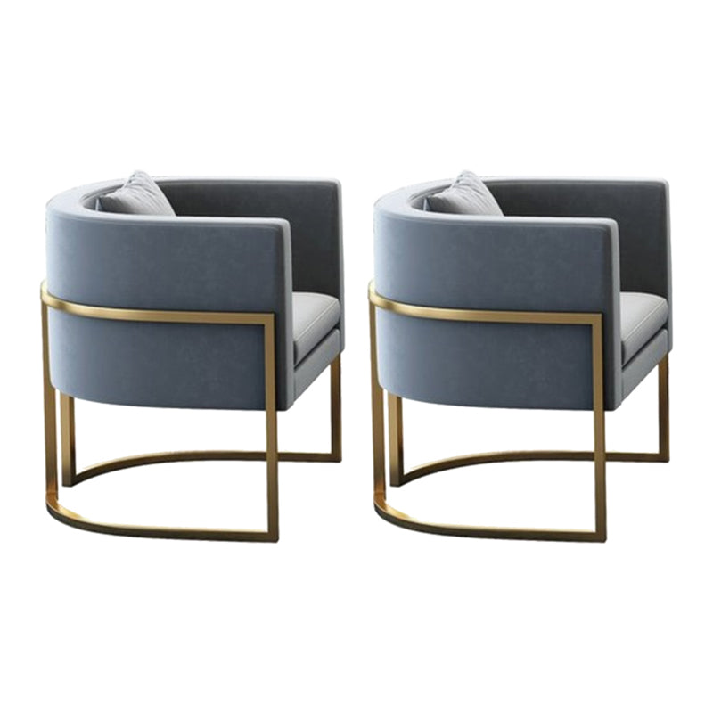 Parsons Arm Chair Leather Indoor Dining Chair with Gold Frame Light Gray 2 Piece Set Clearhalo 'Dining Chairs' 'Dining Tables & Seating' 'dining_chair' 'furn' 'furn_dining_chair' 'Furniture' 'Kitchen & Dining Furniture' 6531258