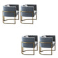 Parsons Arm Chair Leather Indoor Dining Chair with Gold Frame Light Gray 4 Piece Set Clearhalo 'Dining Chairs' 'Dining Tables & Seating' 'dining_chair' 'furn' 'furn_dining_chair' 'Furniture' 'Kitchen & Dining Furniture' 6531259